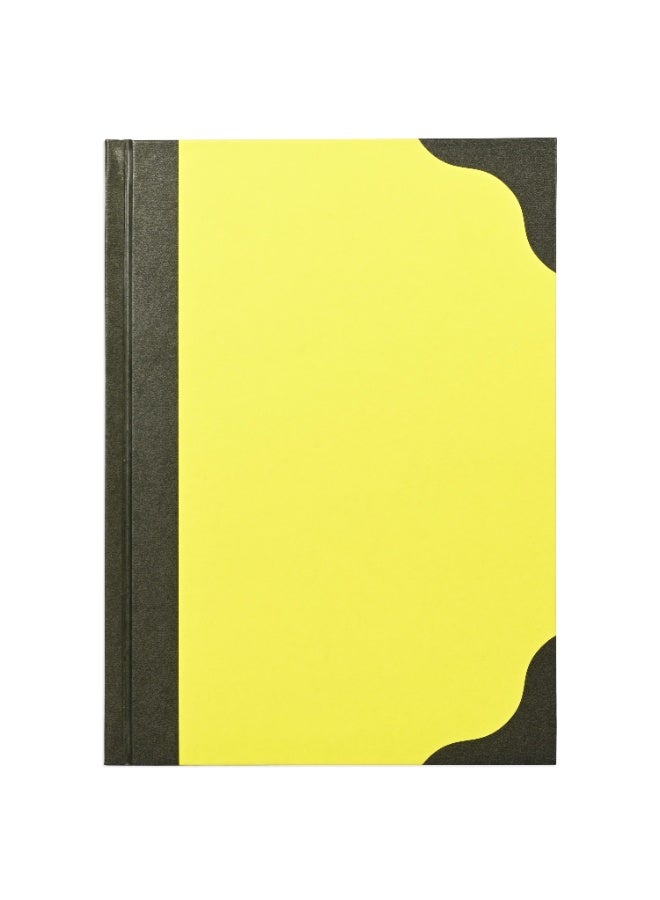 FIS® Hard Cover Notebook, A5 Size(148x210mm), 96 Sheets, Single Line Ruling with Black Spine and Corners, Packet of 5 Pieces, Neon Cyber Yellow Color-FSNBA596NCYL